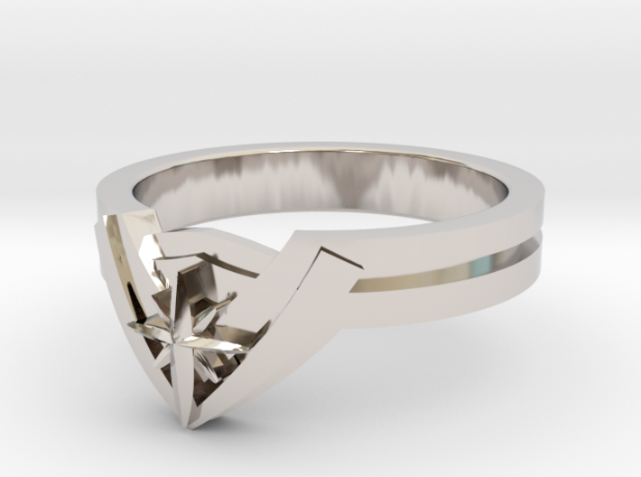 New WW Tiara Ring 3d printed Rhodium Plated Brass