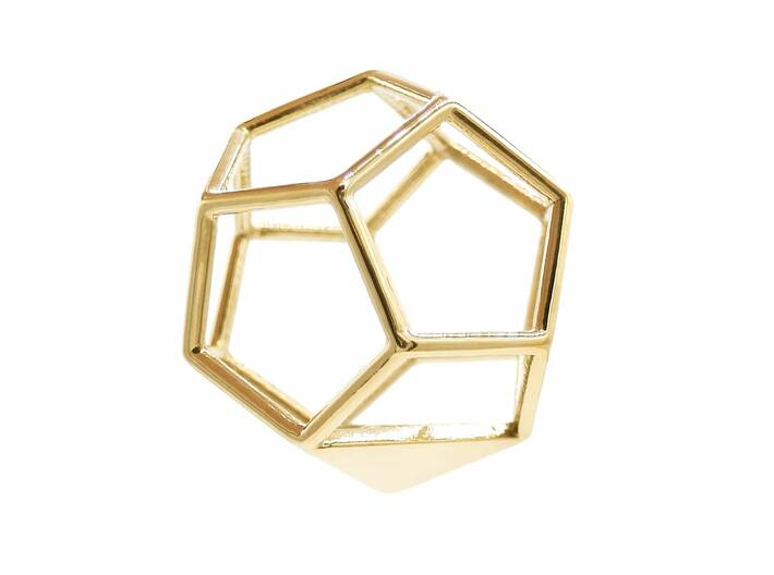 Dodecahedron Pendant 3d printed Dodecahedron Pendant - Polished Brass