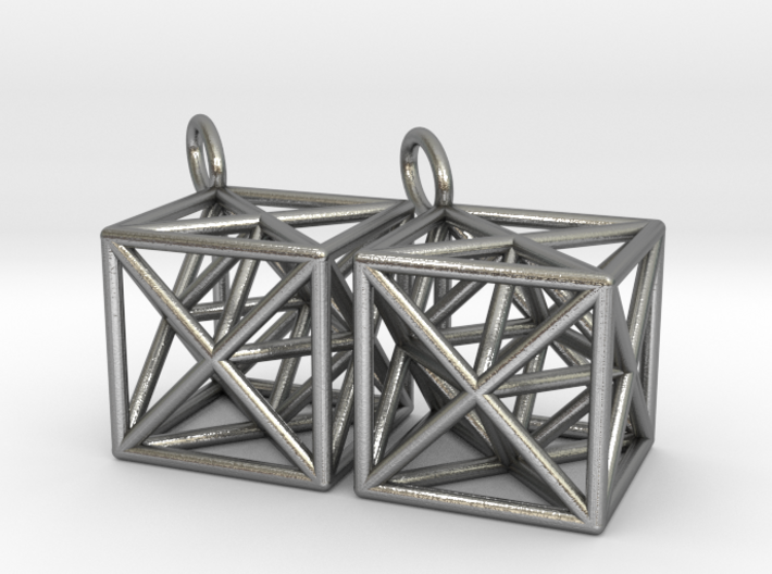Metatron Cube Earrings 3d printed Render - Metatron Cube Earrings
