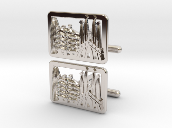 Barcelona Cityscape Skyline cufflinks 3d printed