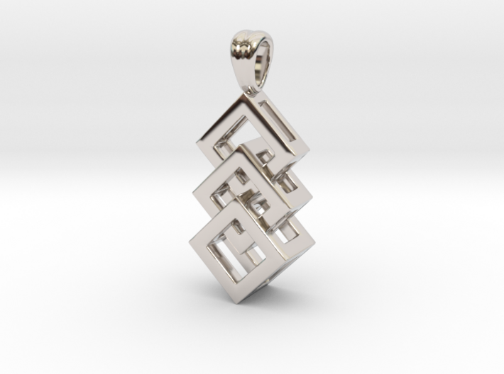 Linked cubes [pendant] 3d printed