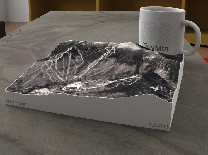 Mt. Mansfield in Winter, Vermont, USA, 1:25000 3d printed 