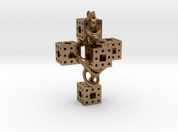 Crucifixum Fractalum Mathematicae - Argentum Unum 3d printed