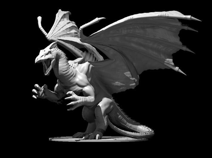 Adult White Dragon 3d printed