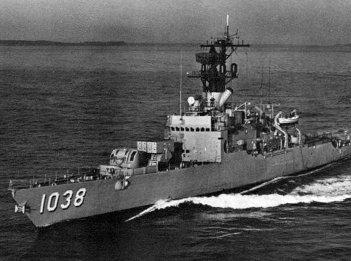 Nameplate ARM Nicolás Bravo 3d printed Bronstein-class frigate Nicolás Bravo in US Navy service as USS McCloy.