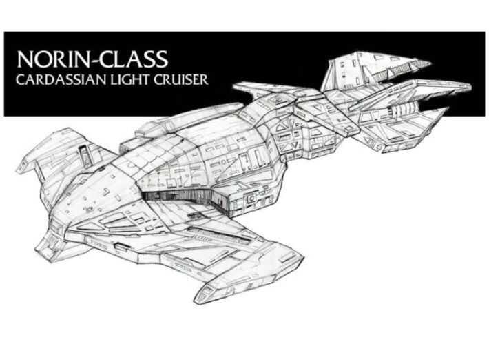 Cardassian Hutet Class 1/2500 Docked Norin Class 3d printed The original design sketch