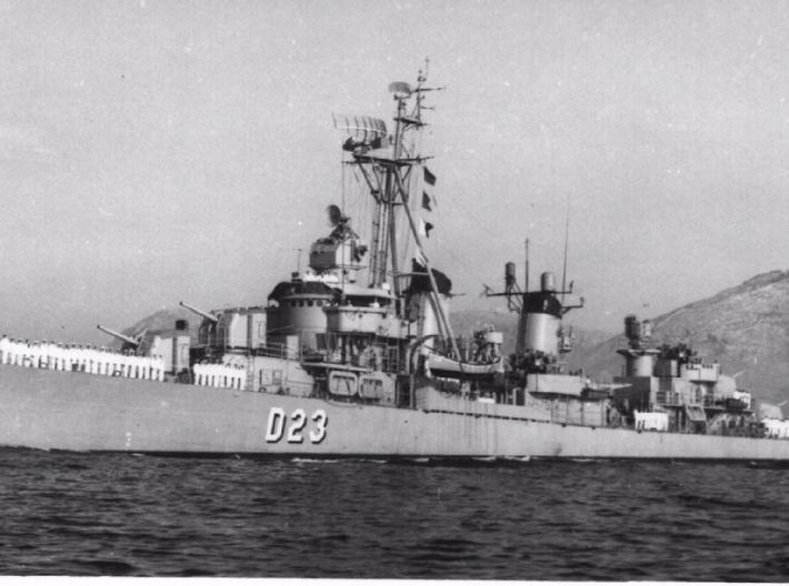 Nameplate Almirante Valdés D23 (10 cm) 3d printed Fletcher-class destroyer Almirante Valdés D23, ex-USS Converse DD-509.
