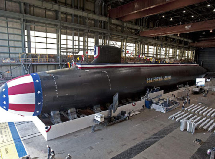 Nameplate USS California SSN-781 3d printed Virginia-class nuclear attack submarine USS California SSN-781.