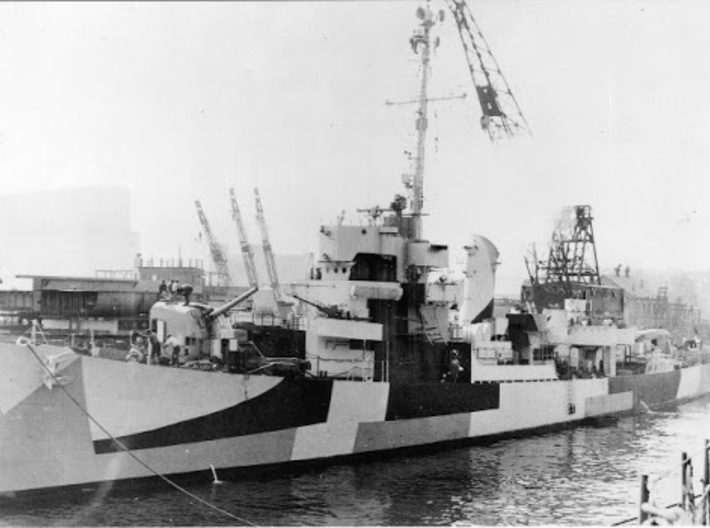 Nameplate USS Camp DE-251 3d printed Edsall-class destroyer escort USS Camp DE-251.