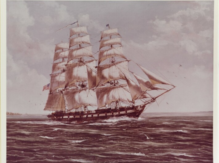 Nameplate USS Constellation 1797 3d printed 38-gun frigate USS Constellation, 1797.