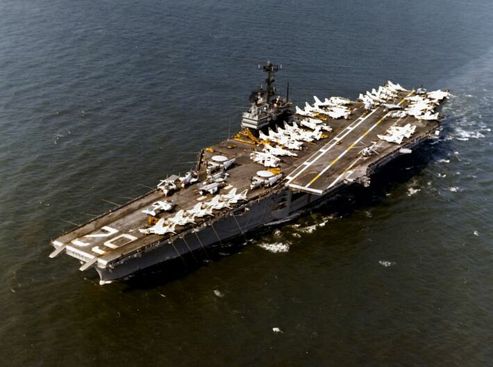 Nameplate USS Independence CVA-62 (10 cm) 3d printed Forrestal-class aircraft carrier USS Independence CVA-62.