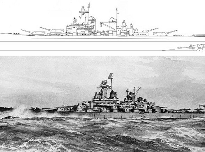 Nameplate USS Ohio BB-68 (10 cm) 3d printed Proposed Montana-class battleship.