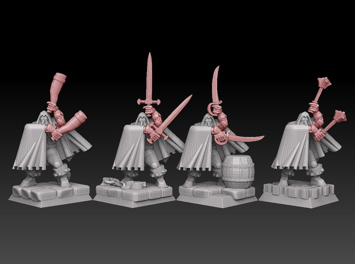 Weaponpack: Maces Clubs Falchions Longswords 3d printed PLEASE NOTE: Model only includes weapons highlighted in red.