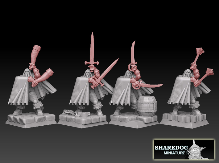 Weaponpack: Maces Clubs Falchions Longswords 3d printed PLEASE NOTE: Model only includes weapons highlighted in red.