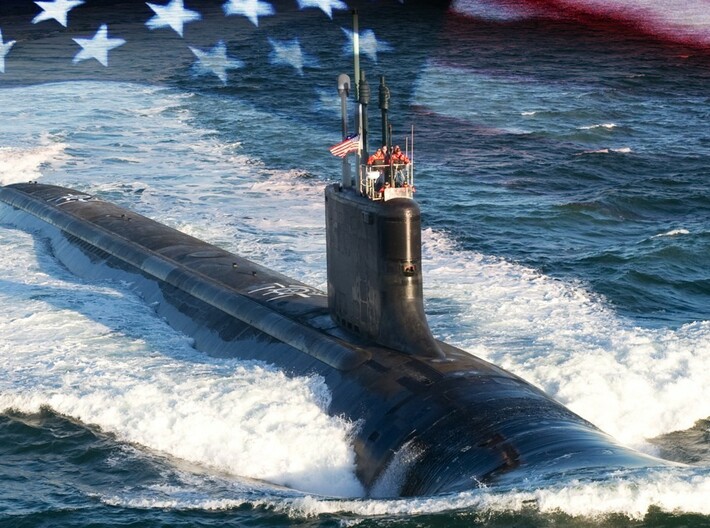 Nameplate USS Massachusetts SSN-798 3d printed Virginia-class nuclear-powered attack submarine.