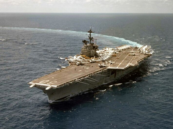 Nameplate USS Saratoga CVA-60 (10 cm) 3d printed Forrestal-class aircraft carrier USS Saratoga CVA-60.