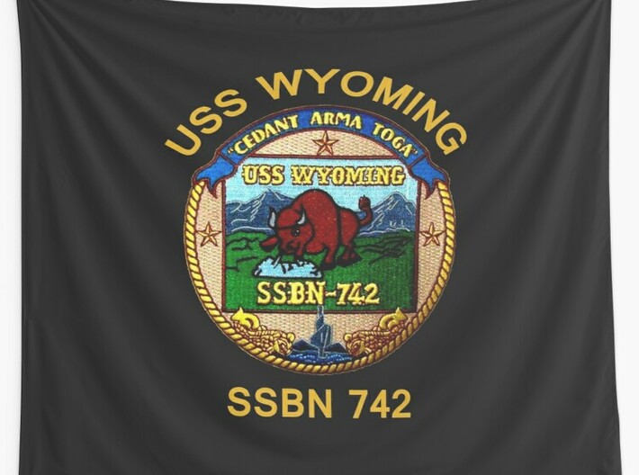 Nameplate USS Wyoming SSBN-742 (10 cm) 3d printed 