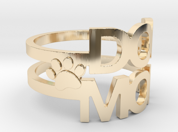 Dog Mom Ring with paw prints size 7 3d printed