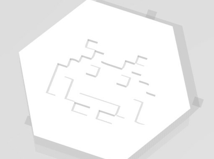 D2 Space Invaders Alien Symbol Logo 3d printed 