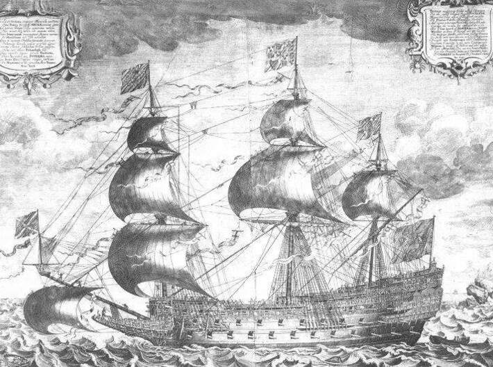 Nameplate HMS Royal Sovereign 3d printed HMS Royal Sovereign (Sovereign of the Seas), 1637