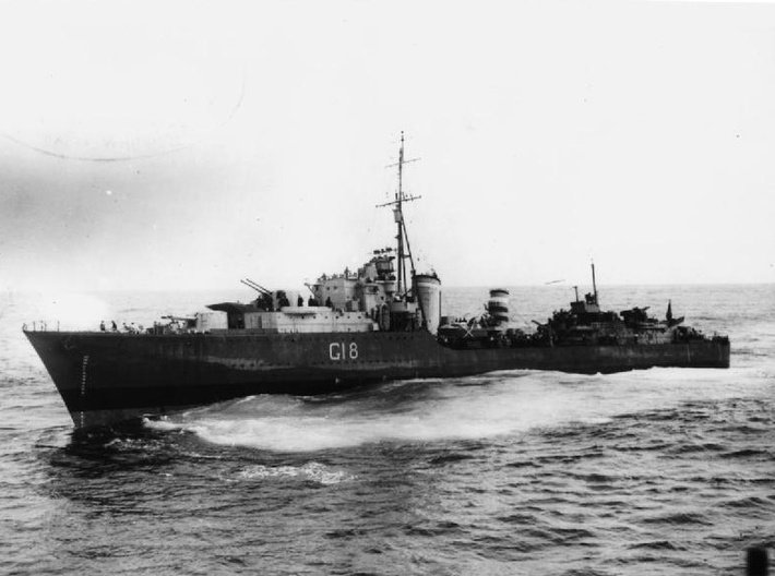 Nameplate HMS Zulu 3d printed Tribal-class destroyer HMS Zulu.