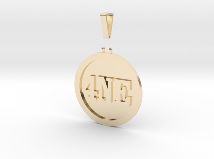4NE 14k Solid Gold Custom Pendant with Hanger 3d printed