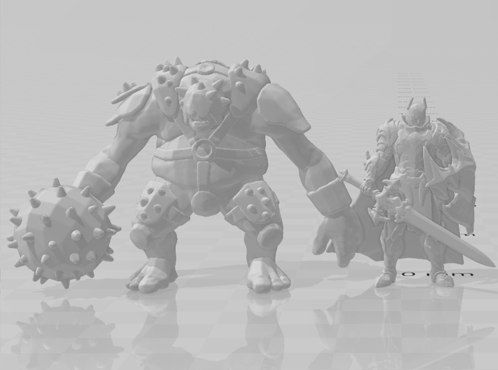 Armored Ogre DnD 1/60 miniature fantasy games rpg 3d printed 