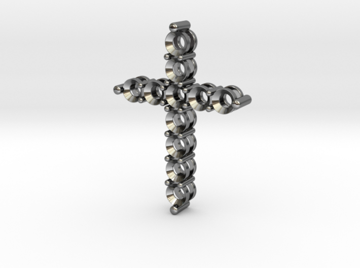 32mm Cross Pendant base with Slots for Diamonds 3d printed
