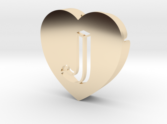 Heart shape DuoLetters print J 3d printed Heart shape DuoLetters print J