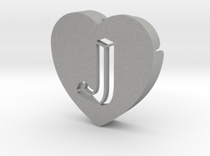 Heart shape DuoLetters print J 3d printed Heart shape DuoLetters print J