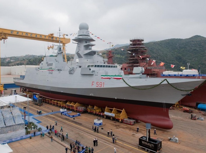 Nameplate Virginio Fasan F 591 3d printed Carlo Bergamini-class FREMM anti-submarine warfare frigate Virginio Fasan  F 591