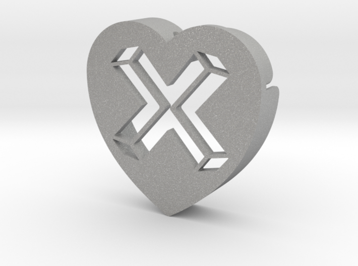Heart shape DuoLetters print X 3d printed Heart shape DuoLetters print X