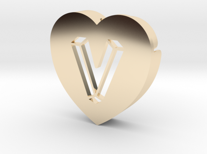 Heart shape DuoLetters print V 3d printed Heart shape DuoLetters print V