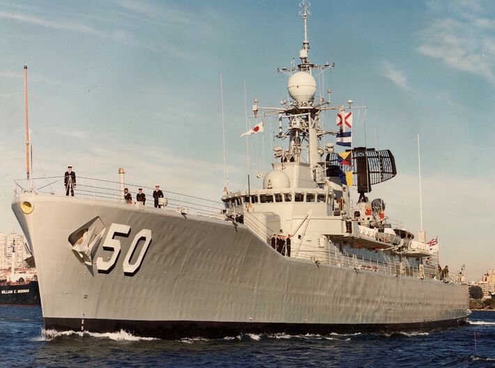 Nameplate HMAS Swan 3d printed River-class destroyer escort HMAS Swan.
