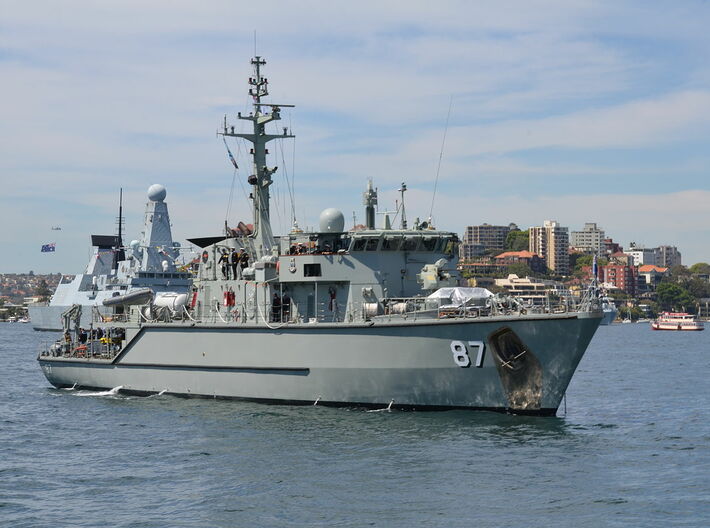 Nameplate HMAS Yarra 3d printed Huon-class minehunter HMAS Yarra.