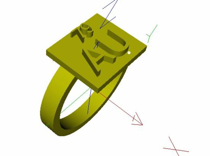 Gold Ring AU Gold Elemental Symbol 3d printed A render in a different software.