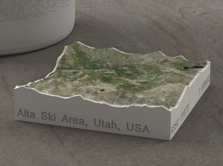 Alta Ski Area, Utah, USA, 1:100000 3d printed 