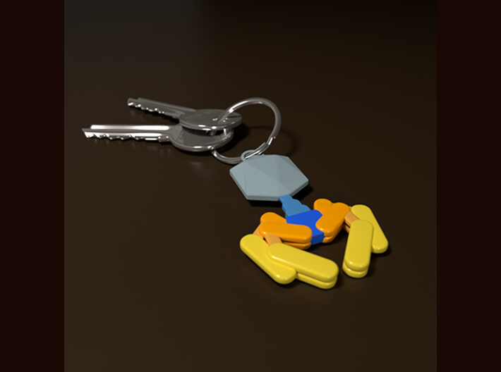 Bacteriophage Keychain 3d printed