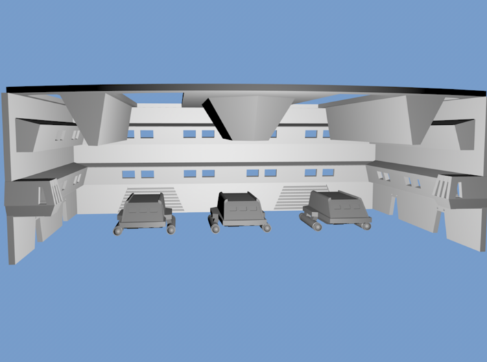 Hangar Deck/Shuttle Bay for AMT K-7 Station 3d printed 