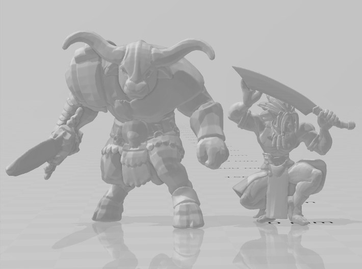 Minotaur Warrior miniature model fantasy games dnd 3d printed 