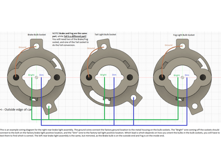 1157 Conversion Bulb Holder for BMW e28 - Brake 3d printed Wiring Diagram