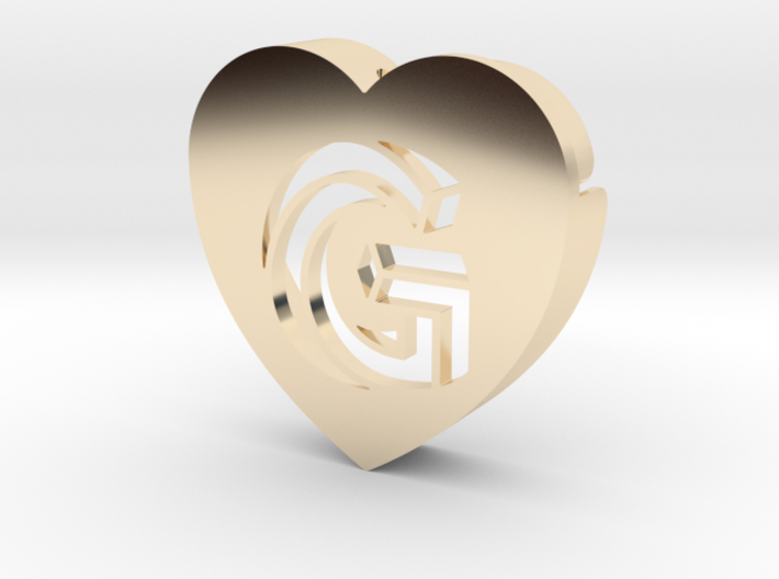 Heart shape DuoLetters print G 3d printed Heart shape DuoLetters print G