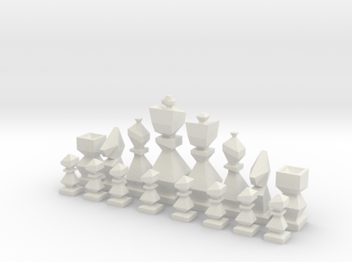 Low-poly chess 3d printed