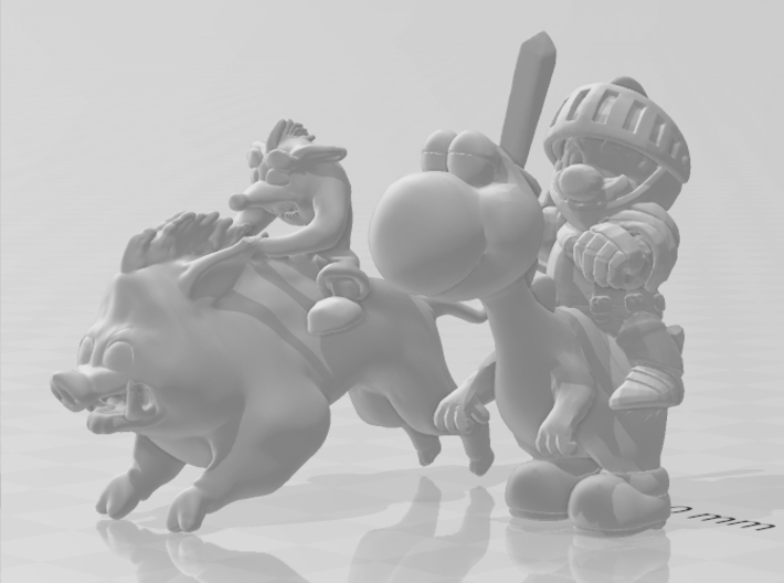 Crash on Hog miniature model fantasy games dnd rpg 3d printed 