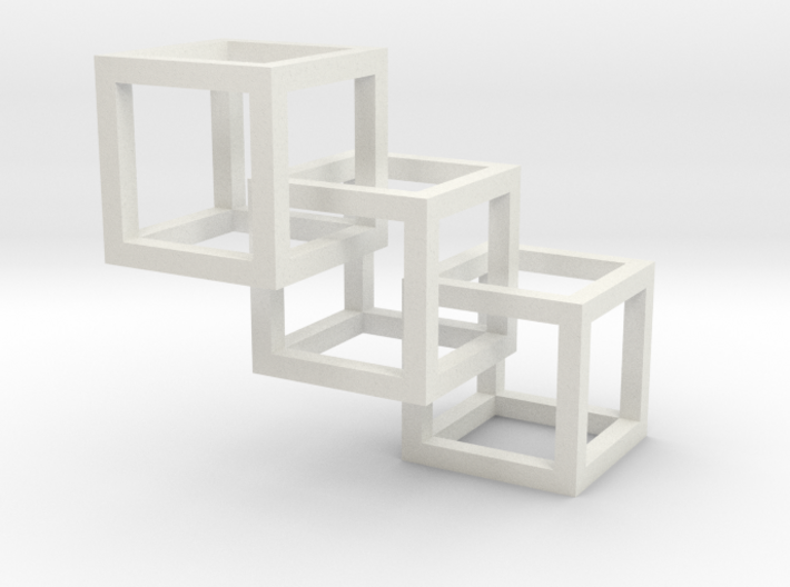 Triple Geometric Cube Pendant 3d printed