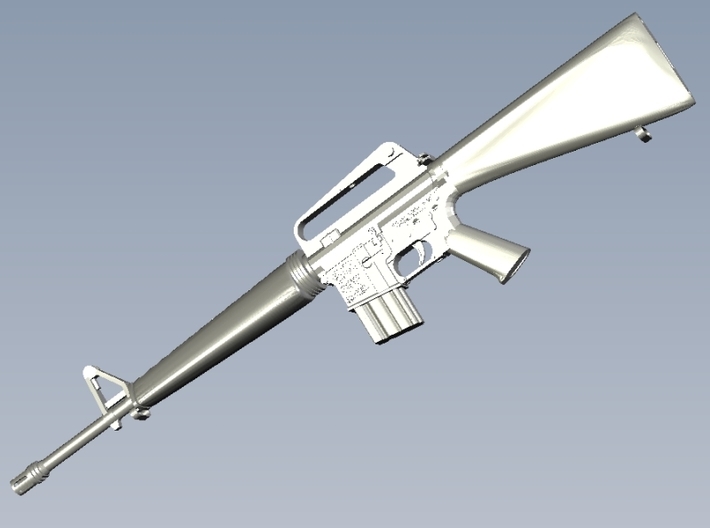 1/24 scale Colt M-16A1 rifle w 20rnds mag x 1 3d printed 