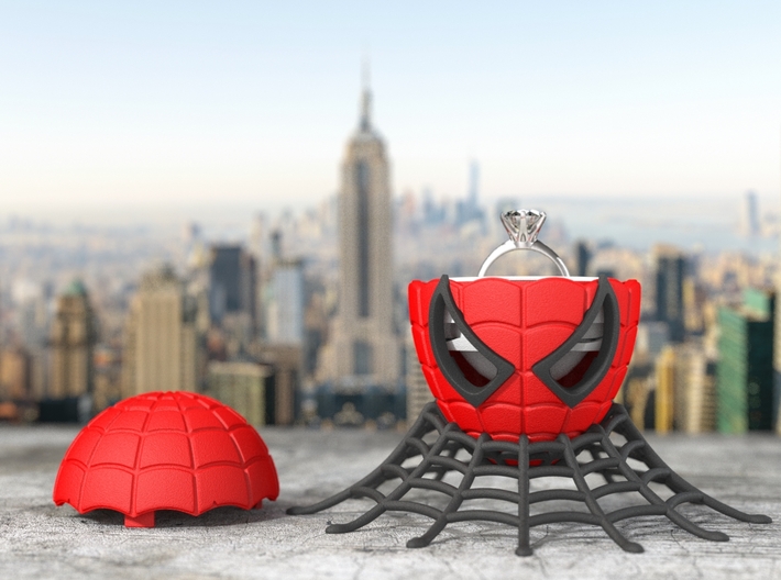 Spider Geek Ring Box - For Engagement or Proposal 3d printed Eyes, Insert Ring Holder, and Stand sold separately.