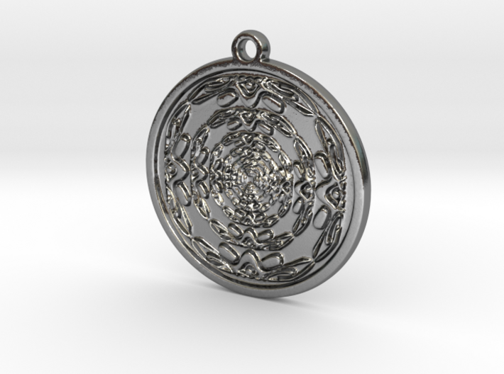 Abstract circle pendant 3d printed