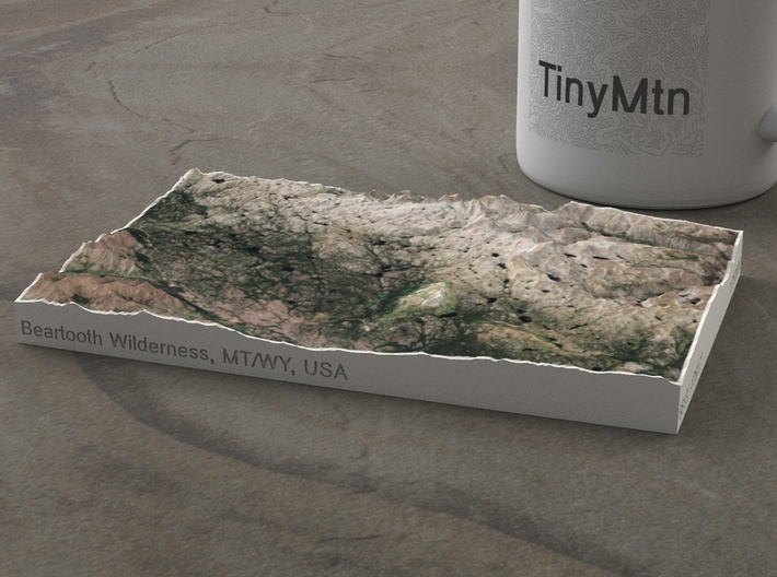 Beartooth Mtns, Montana/Wyoming, USA, 1:250000 3d printed