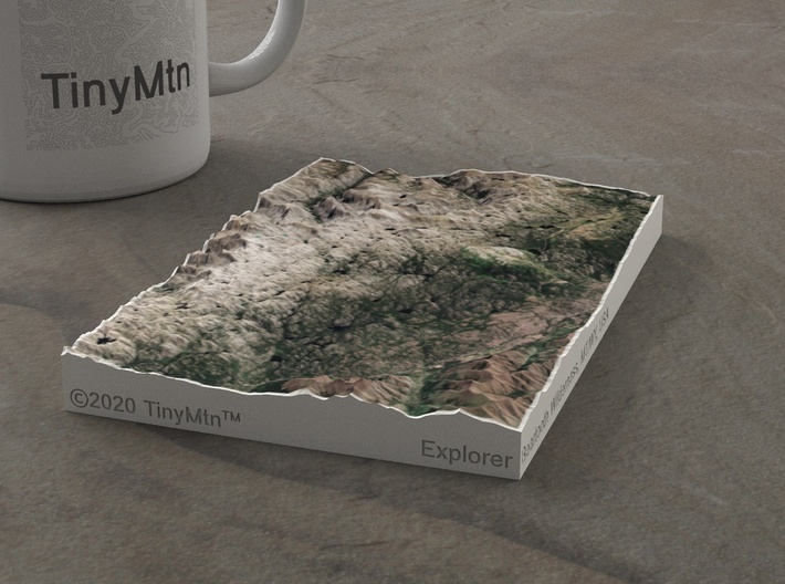 Beartooth Mtns, Montana/Wyoming, USA, 1:250000 3d printed 